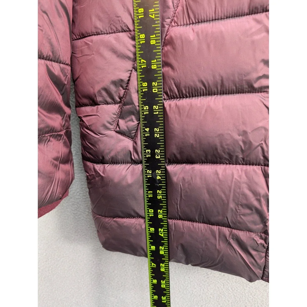Abercrombie Kids Girls Puffer Coat Hooded Faux Fur Trim Maroon Size 15/16 Winter